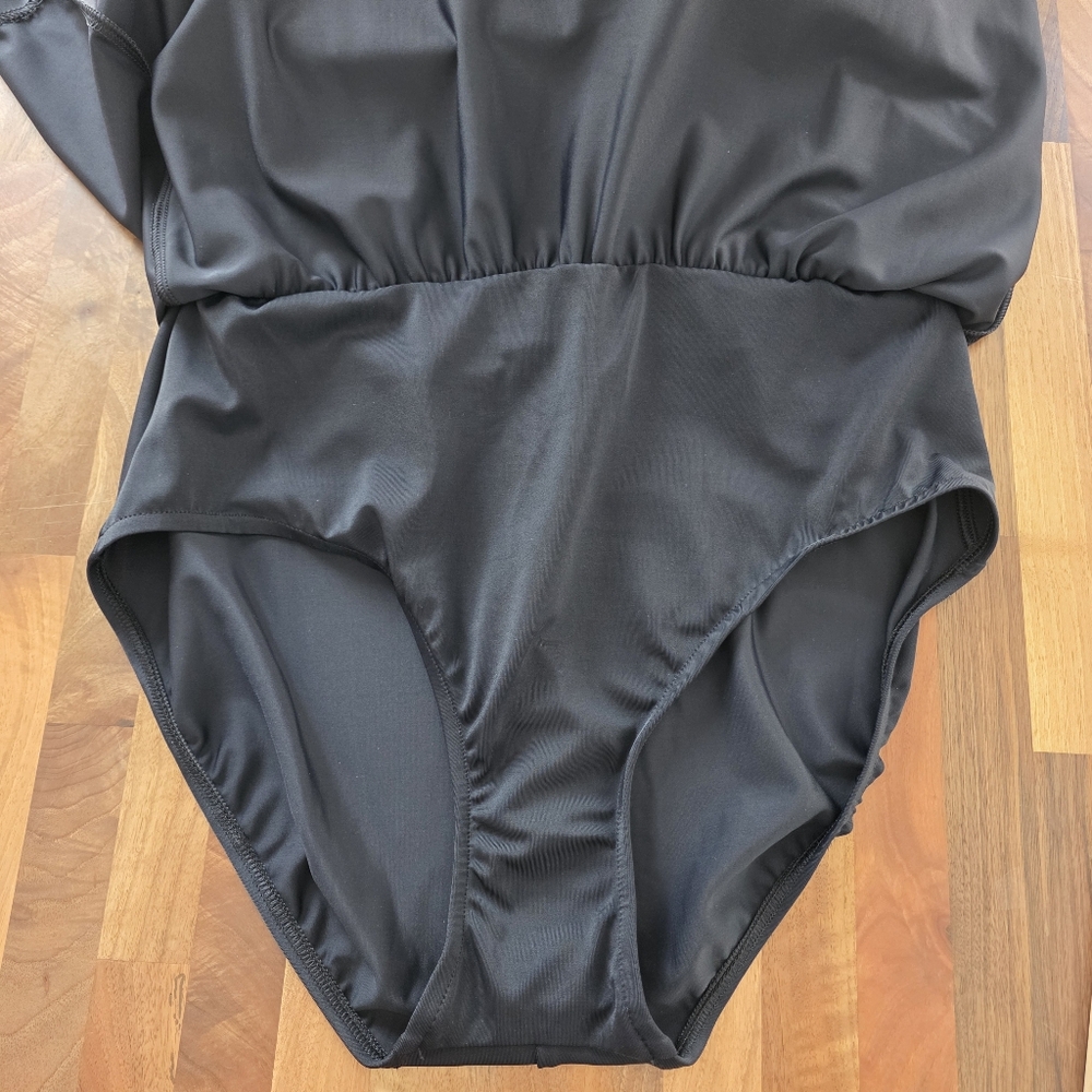 Maxine of Hollywood Teal and Black Floral One Piece Swimsuit - Picture 7 of 13